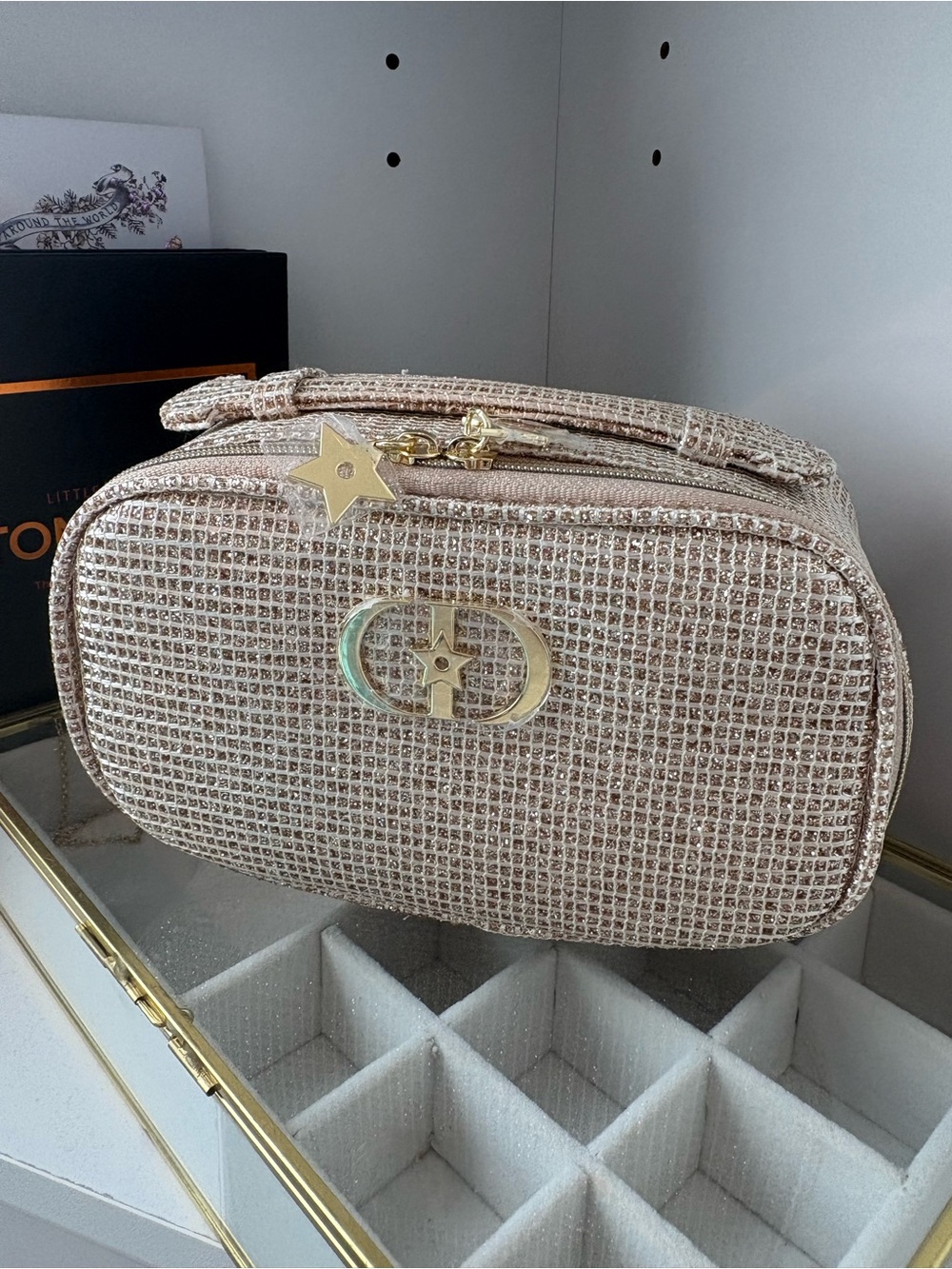 Dior Gold Crystal Mini Cosmetic Case